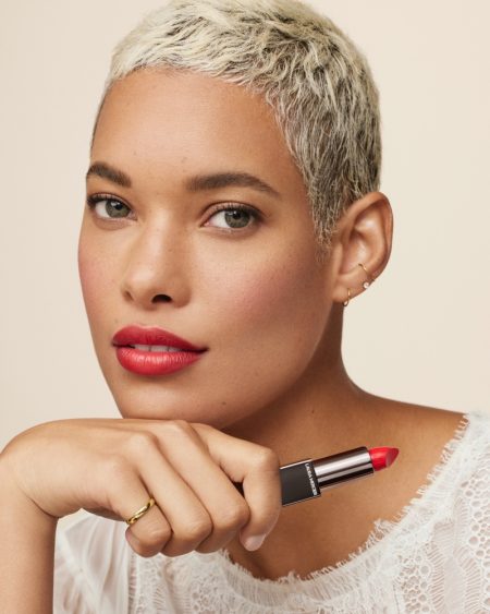 Rainey & Jia Model Laura Mercier's Spring 2022 Makeup Collection Rainey Forkner Red Lipstick Laura Mercier