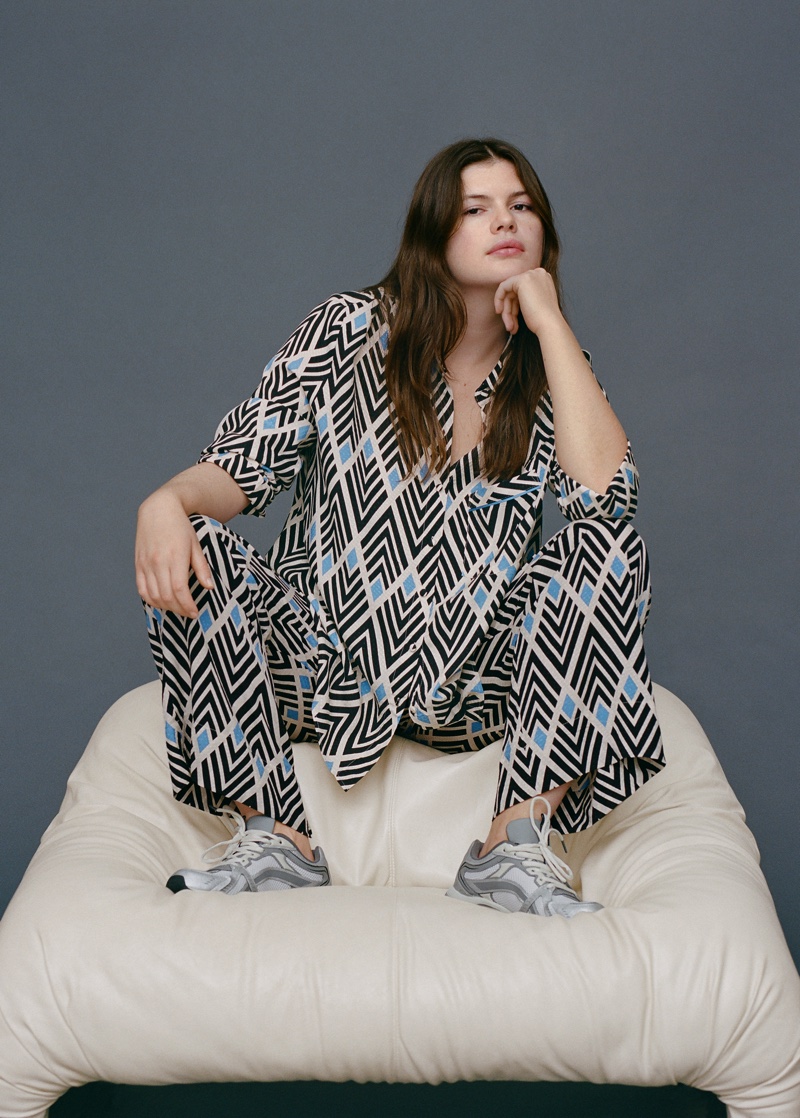Stylish prints are featured in Mango's January 2022 collection.