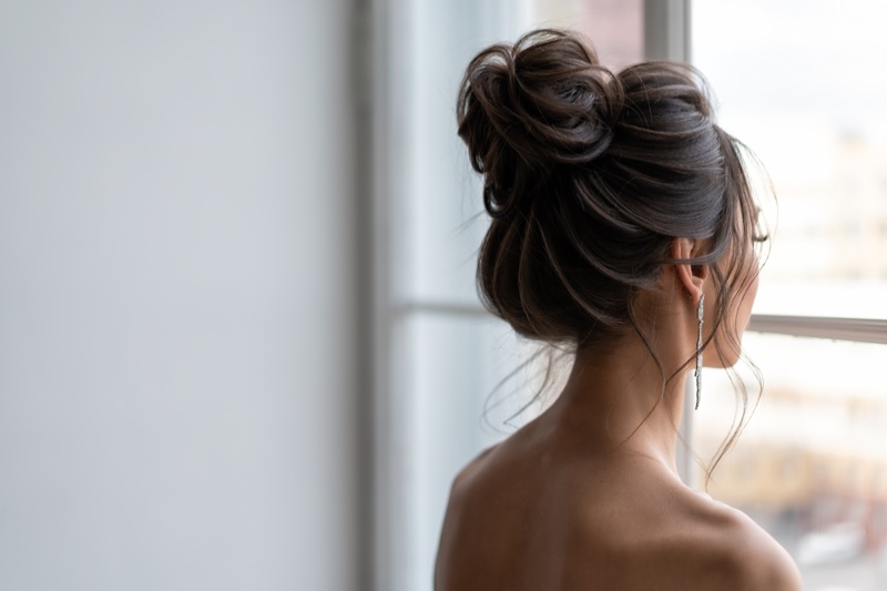 Messy Updo Bridal Hairstyle Bun