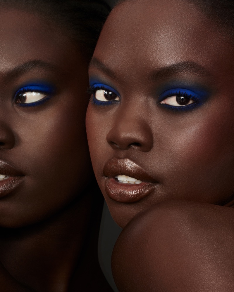 Model Nyayop Toang wears blue eyeshadow from NARS Cosmetics. Photo: Lara Jade