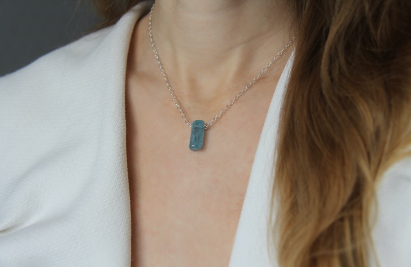 Necklace Aquamarine Stone Pendant