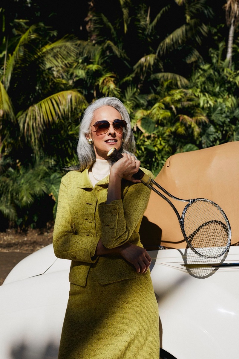 Model Claudine Penedo poses in Oliver Peoples Sports Collection.