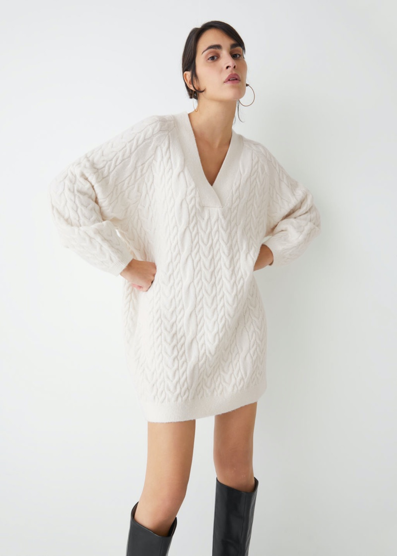& Other Stories Cable Knit Midi Dress $119