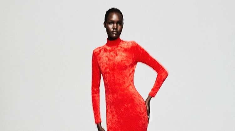 Red Models Vibrant Fashion for Vogue Arabia