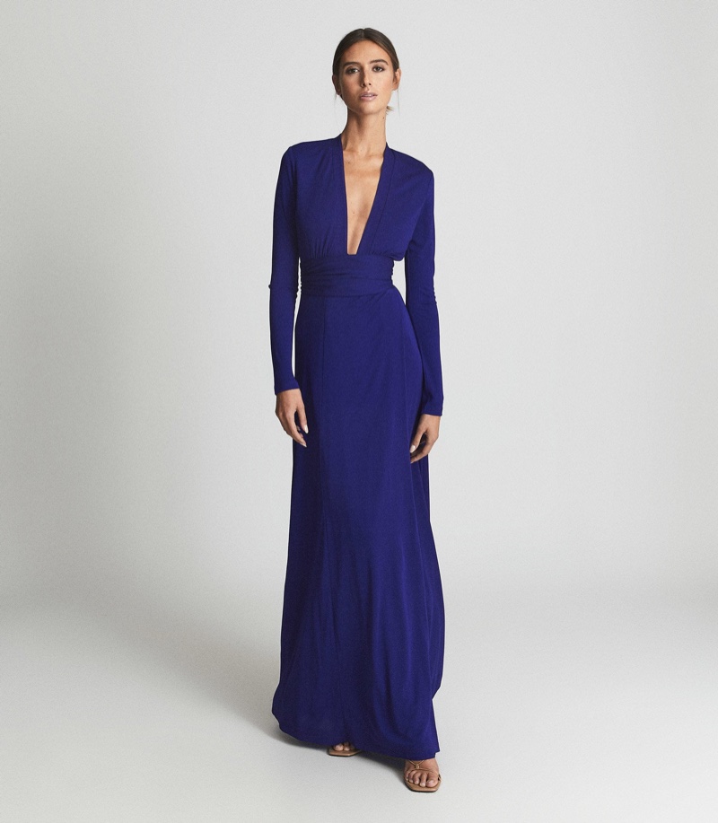 Reiss Bailey Plunge Neck Maxi Dress $256 (previously $475)
