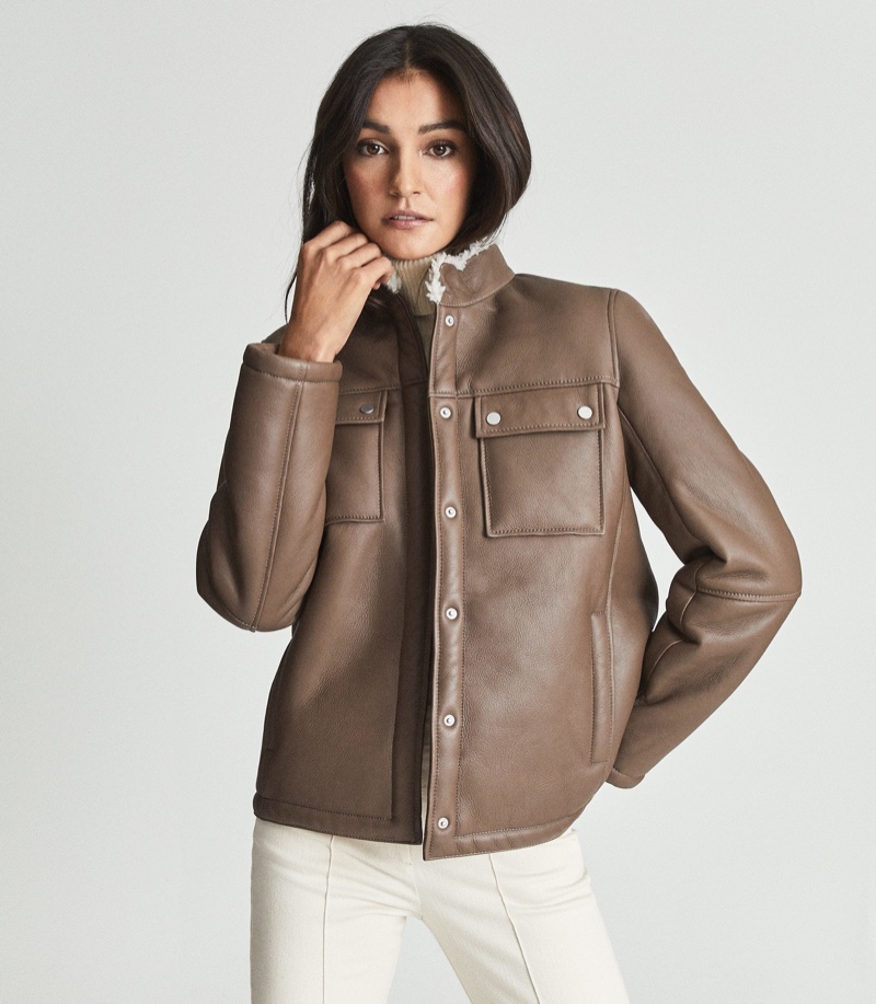 Reiss Brie Shearling Overshirt $1,266 (previously $1,595)