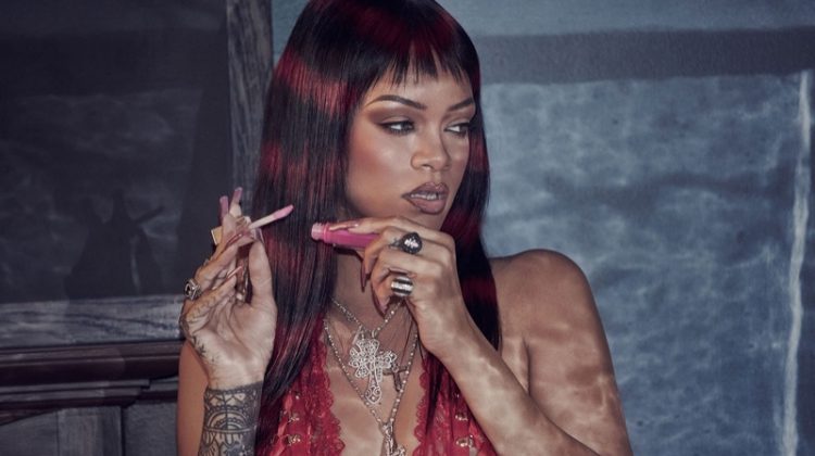 Rihanna Smolders in Savage X Valentine's Day 2022 Styles Rihanna Savage X Gloss Bomb Heat in Lavender Savage