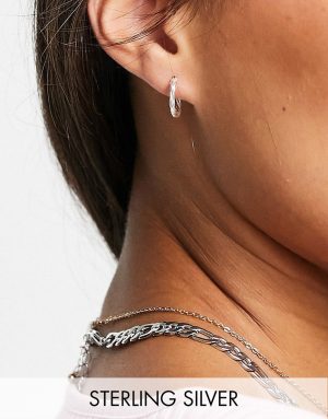 Topshop twisted hoop earrings in sterling silver