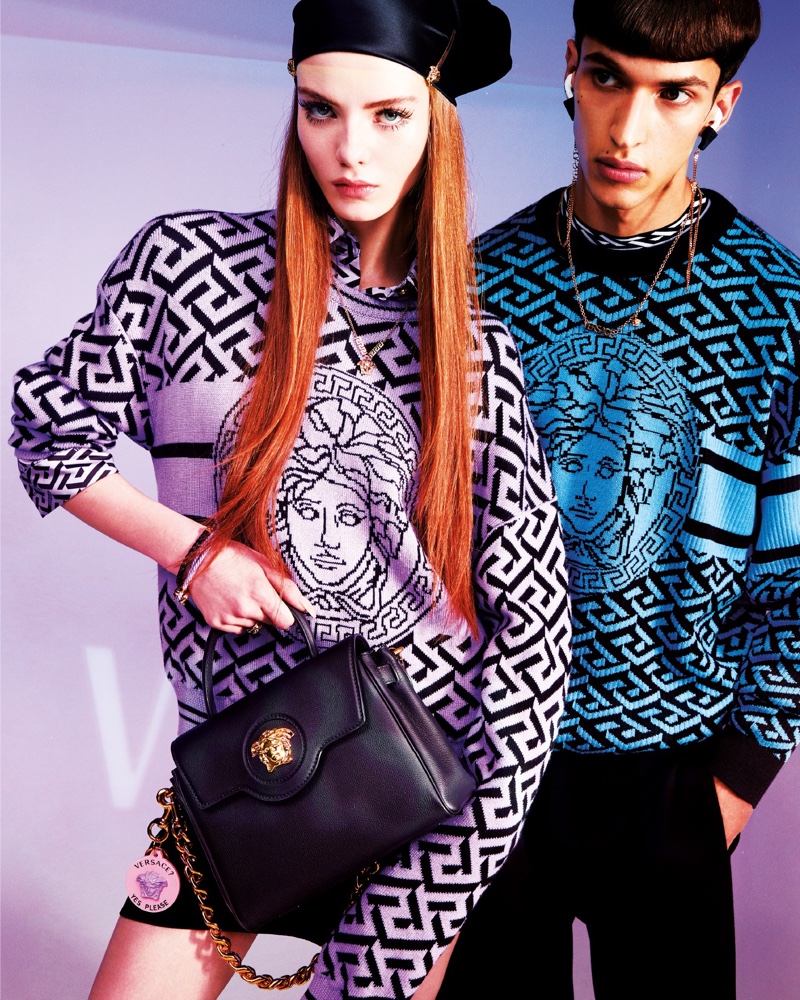 Alyda Grace and Habib Masovic star in Versace resort 2022 campaign. Photo: Lea Colombo