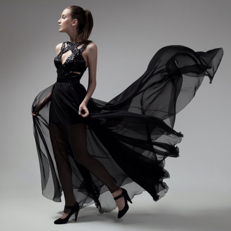 Woman Black Gown