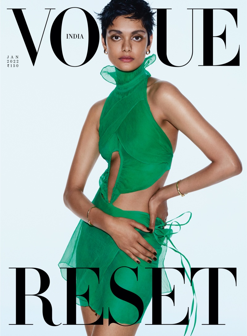 Zinnia Kumar on Vogue India January 2022 Cover. Photo: Daniel Jackson