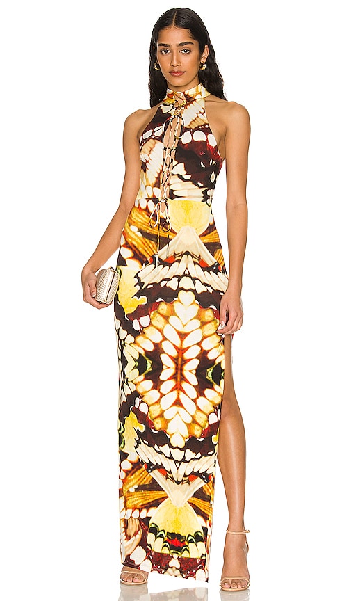 h:ours Catta Maxi Dress in Yellow. - size L (also in M, S, XL, XS, XXS)
