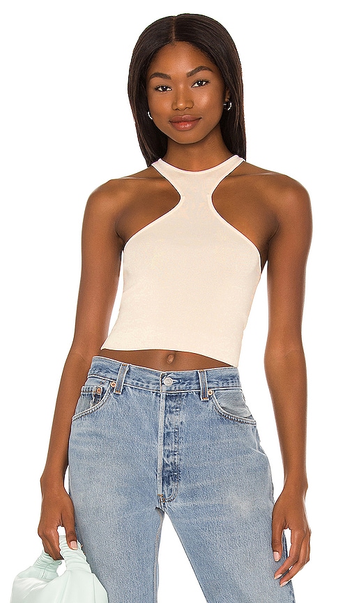 h:ours Kyla Cropped Top in Ivory. - size S (also in L, M)