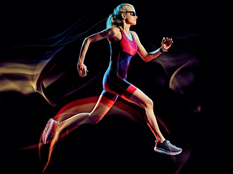 Athletic Woman Running Sunglasses Sport