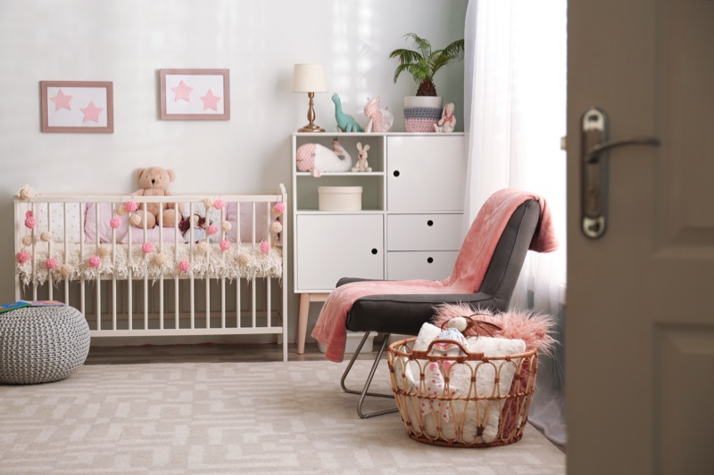 Baby Nursery Pink Girl Room Crib