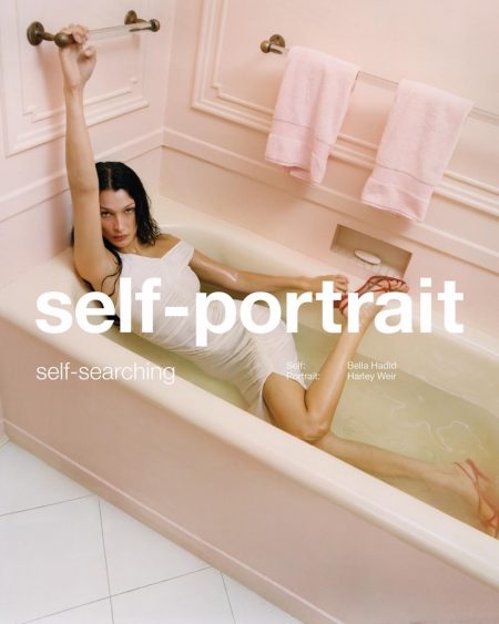 Bella Hadid Captivates in Self-Portrait Spring 2022 Campaign Bella Hadid Bathtub Self-Portrait Spring 2022 Campaign