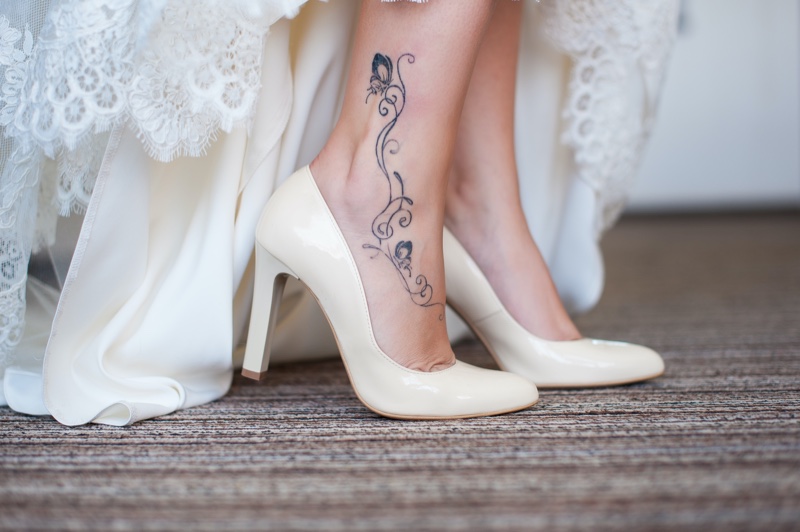 Bride Tattoo Leg Foot