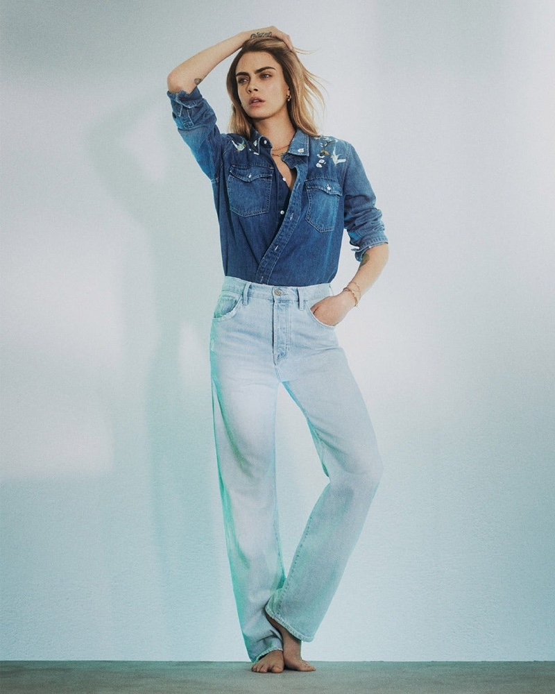 Cara Delevingne Jeans 7 For All Mankind Spring 2022 Campaign