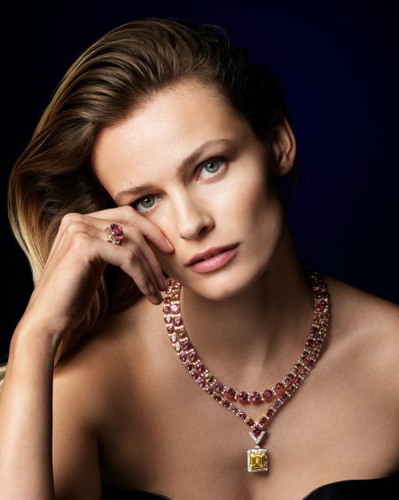 Edita Vilkeviciute Shines in Louis Vuitton Bravery Chapter II High Jewelry Edita Vilkeviciute Louis Vuitton Le Magnétisme Necklace