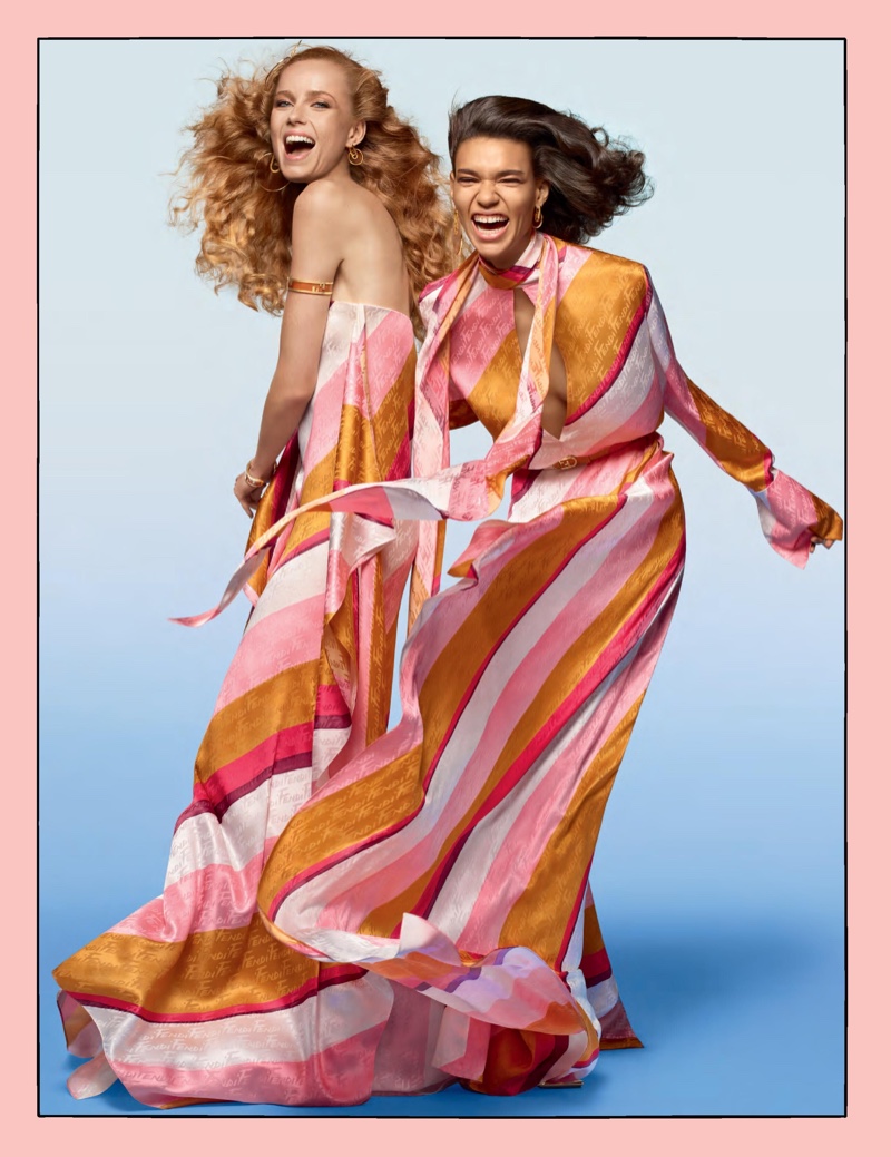 Fendi Colorful Printed Dresses Spring 2022 Campaign