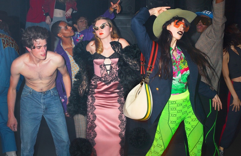 Models Dancing Gucci Spring 2022 Love Parade Campaign.