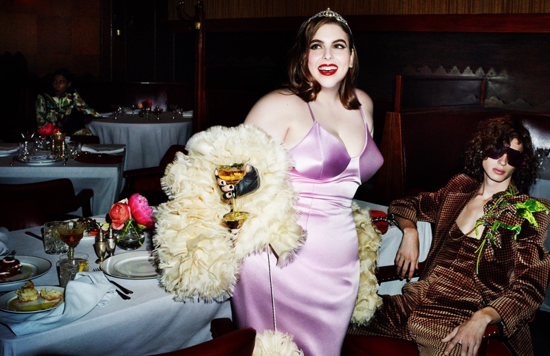 Beanie Feldstein Pink Dress Gucci Spring 2022 Campaign