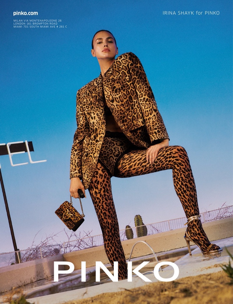 Irina Shayk Leopard Prints Pinko Spring 2022 Campaign