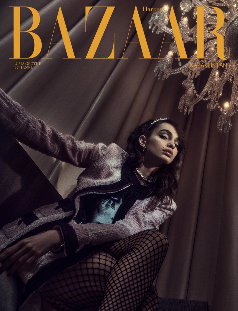 Luma Grothe Looks Luxe in Chanel for Harper's Bazaar Kazakhstan