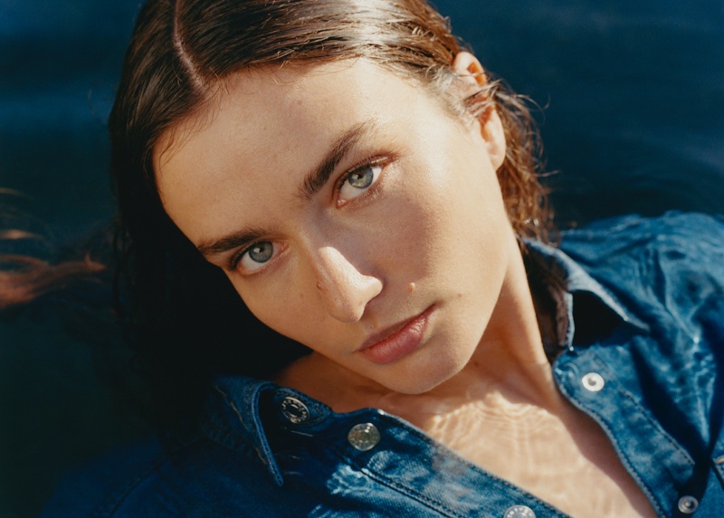 Andreea Diaconu Face Mango Denim Campaign