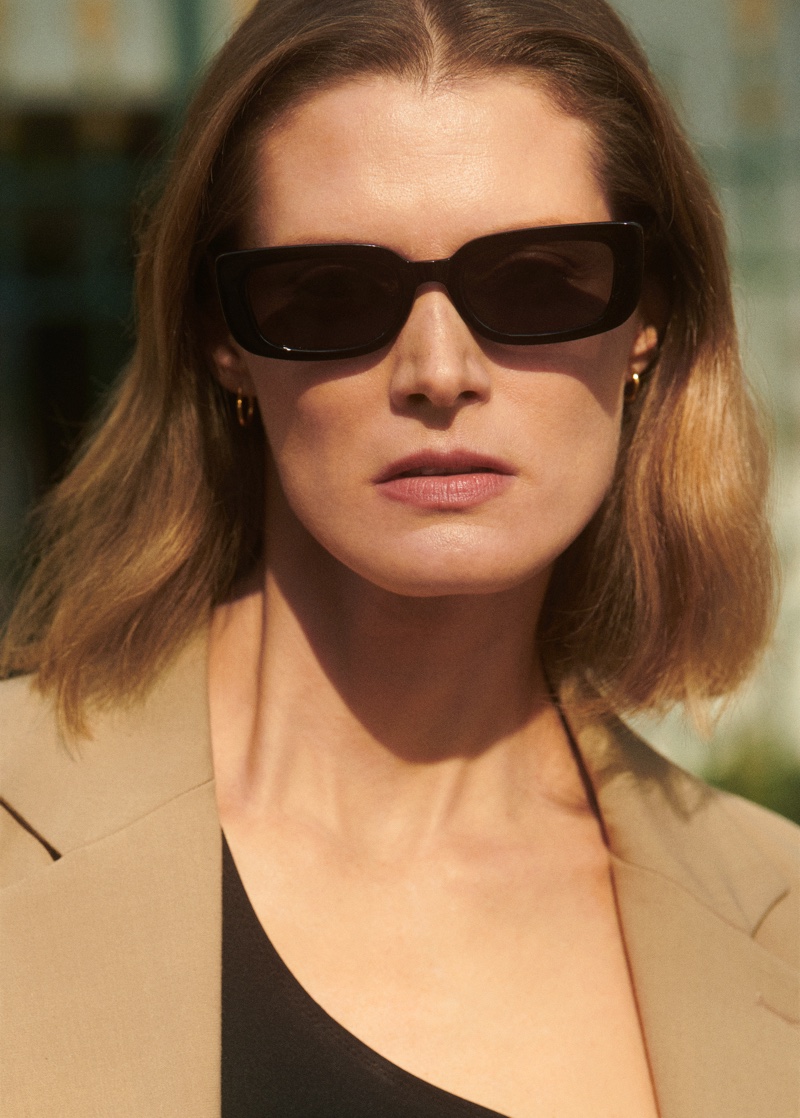 Rectangular sunglasses stand out in Mango's new arrivals