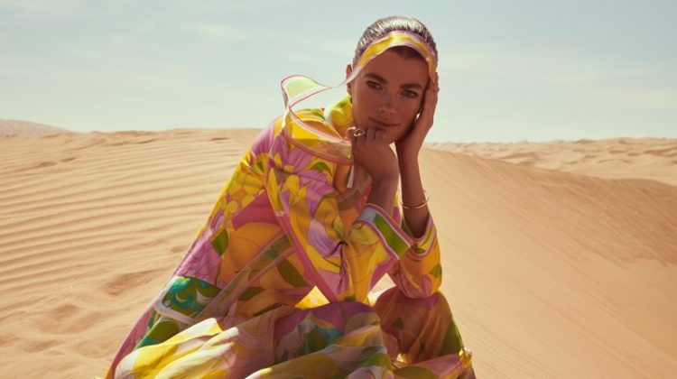 Mathilde Brandi Poses in Colorful Fashions for ELLE Germany