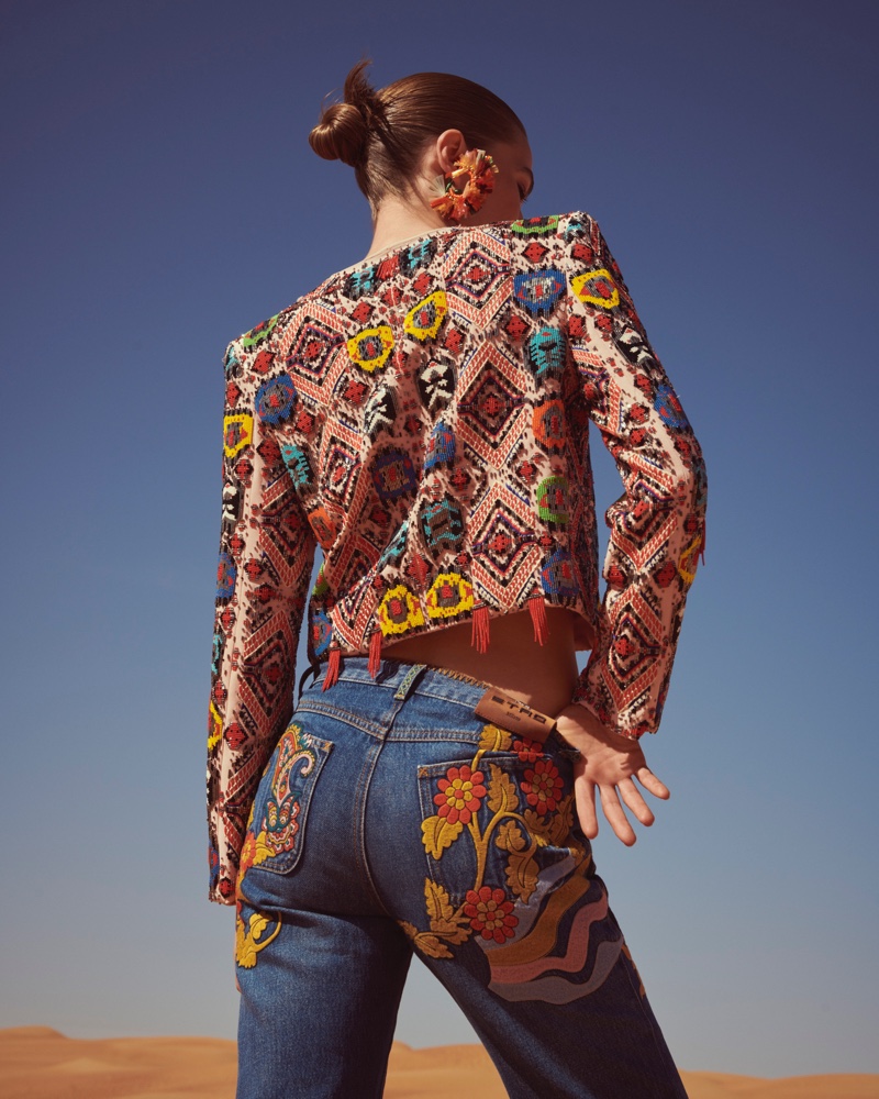 Mathilde Brandi Poses in Colorful Fashions for ELLE Germany