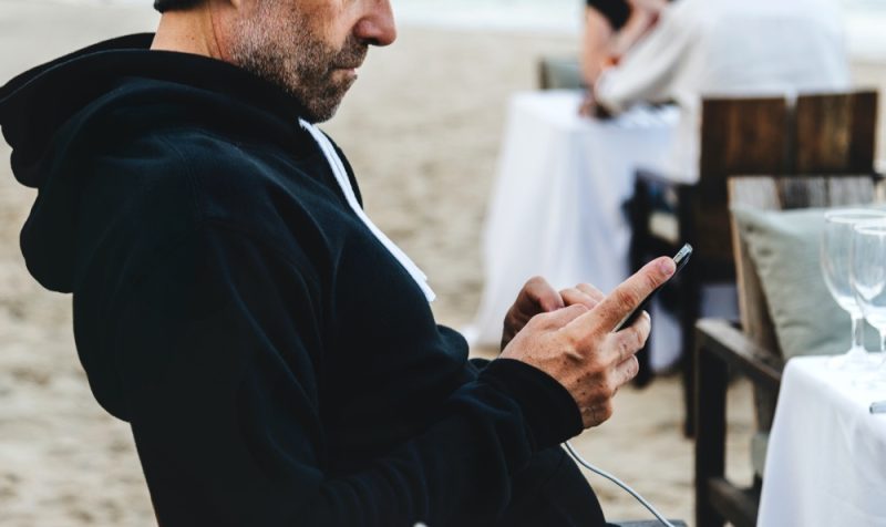 Mature Man Wearing Hoodie