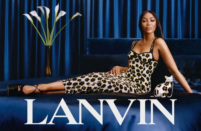 Naomi Campbell Floral Print Dress Lanvin Spring 2022 Campaign