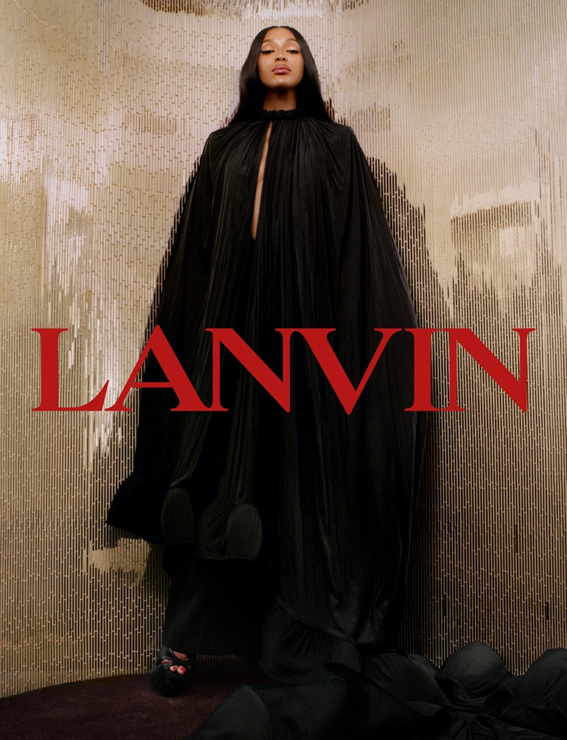 Lanvin features black crinoline dress in spring-summer 2022 campaign.
