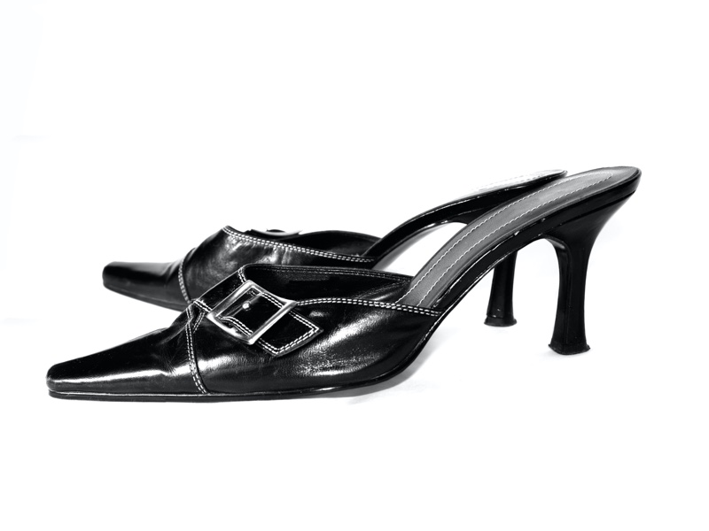 Patent Leather Black Mule Heels