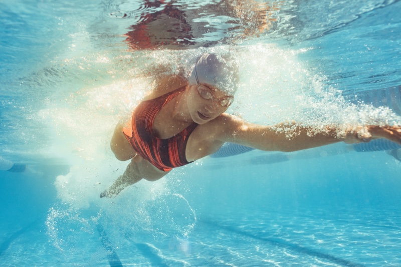 Professional Swimmer Underwater