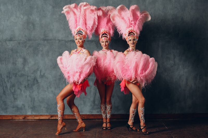 Showgirl Costumes Pink Feathers
