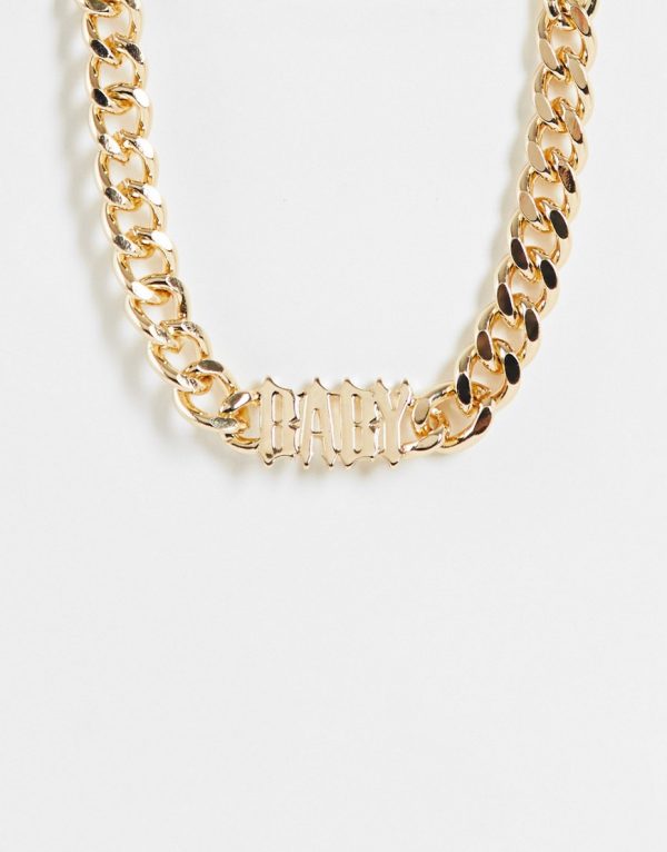 Topshop Baby choker in gold