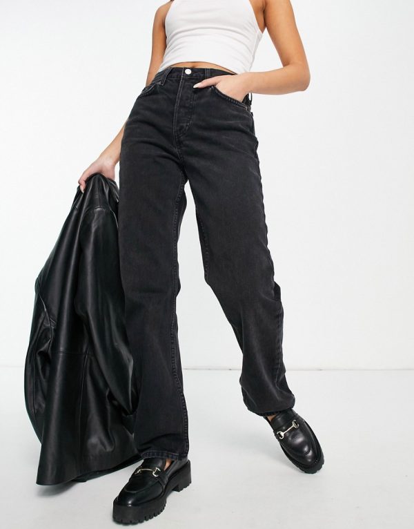 Topshop Dad recycled cotton jean in washed black