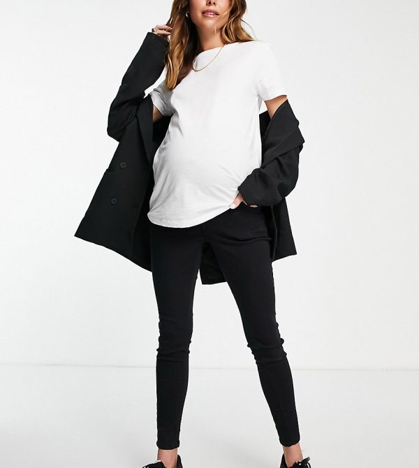 Topshop Maternity organic cotton over bump Jamie jeans in black