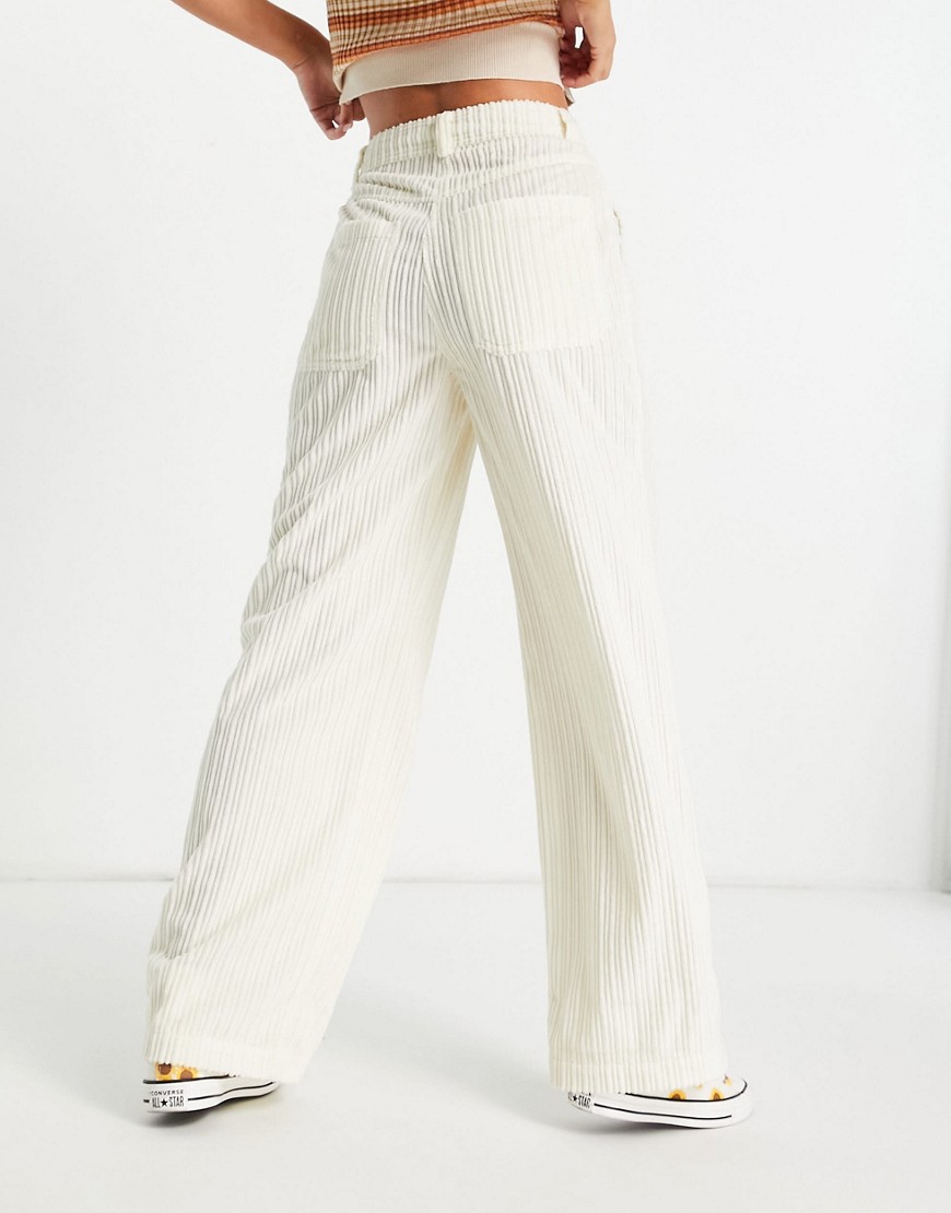 Topshop high waisted cord straight leg pant in ecru-White | Fashion ...