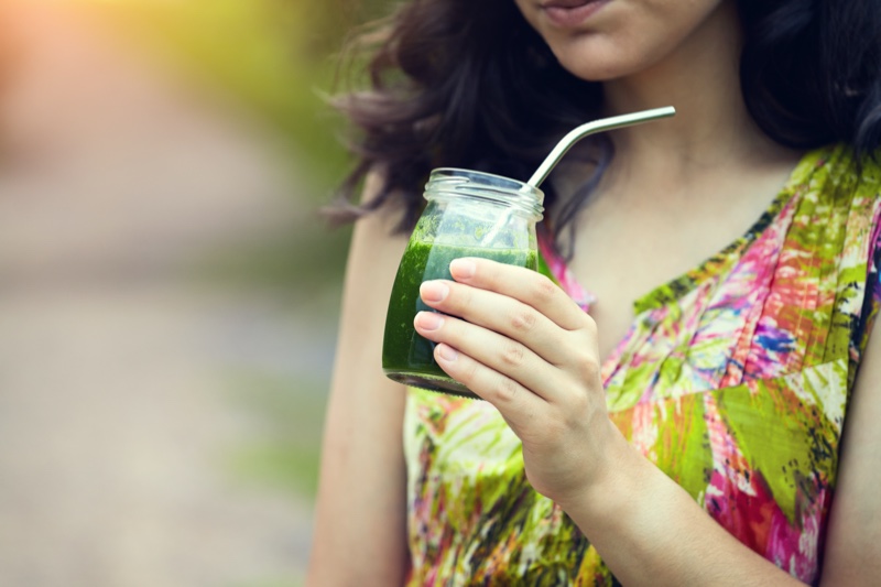 Woman Green Drink Healthy