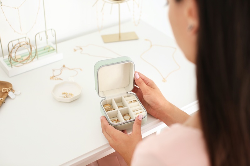 Woman Holding Jewelry Box Container