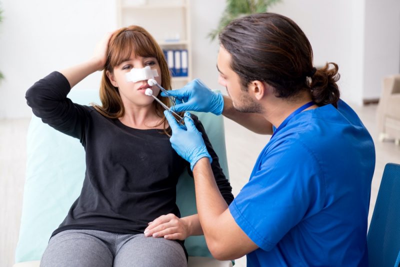 Woman Nose Job Post Doctor Advice