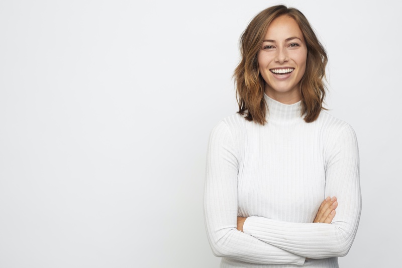 Woman Turtleneck Sweater Happy Teeth