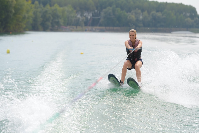 Woman Water Skiing Water