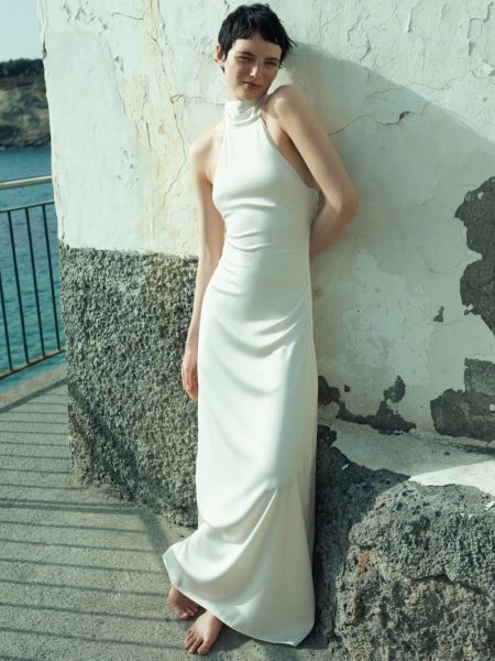 Zara Bridal Long Halter Gown.
