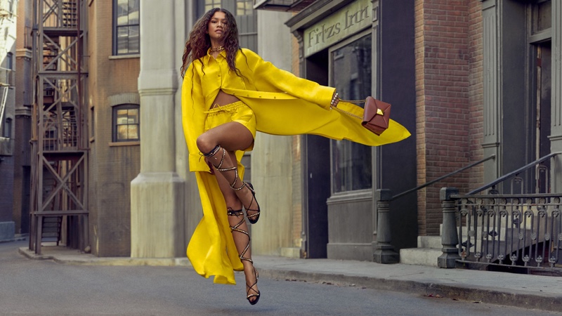 Zendaya Yellow Valentino Shirt Shorts Spring 2022 Campaign