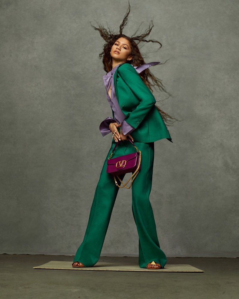 Zendaya Green Valentino Pantsuit Spring 2022 Campaign